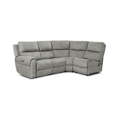 Ezra Group 4 Electric Recliner with Power Headrest & Lumbar Support in Dexter Stone Fabric