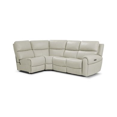 Ezra Group 5 Electric Recliner with Power Headrest & Lumbar Support in Bone China Leather