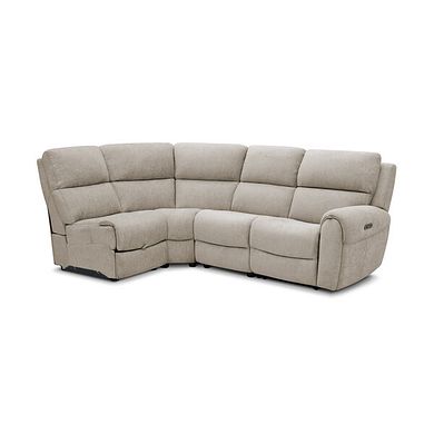 Ezra Group 5 Electric Recliner with Power Headrest & Lumbar Support in Darwin Mink Fabric