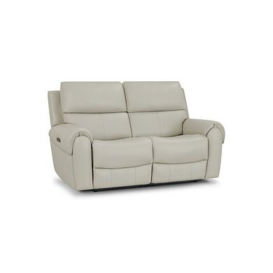 Ezra Group 8 Electric Recliner with Power Headrest & Lumbar Support in Bone China Leather