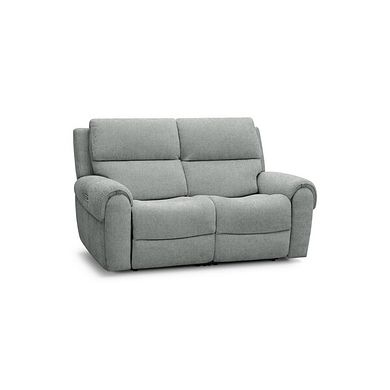 Ezra Group 8 Electric Recliner with Power Headrest & Lumbar Support in Hopsack Platinum Fabric
