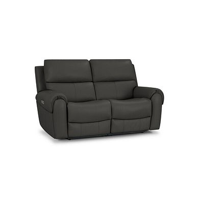 Ezra Group 8 Electric Recliner with Power Headrest & Lumbar Support in Storm Leather