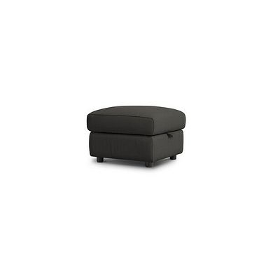 Ezra Storage Footstool in Storm Leather