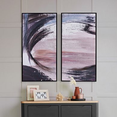 Farne Handpainted Framed Canvas Print - Set of 2