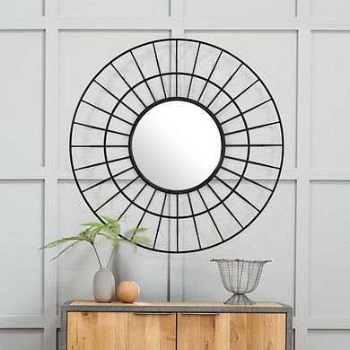 Trinity Metal Wall Mirror - Black