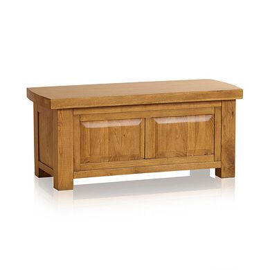 Hercules Rustic Solid Oak Blanket Box