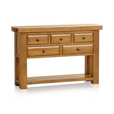 Hercules Rustic Solid Oak Console Table