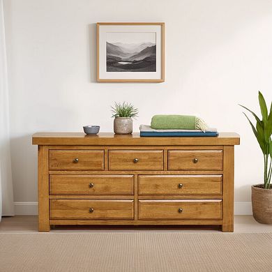 Hercules Rustic Solid Oak 3+4 Drawer Chest