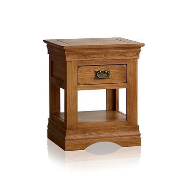 French Farmhouse Rustic Solid Oak Side Table