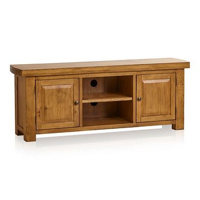 Hercules Rustic Solid Oak Large TV Cabinet