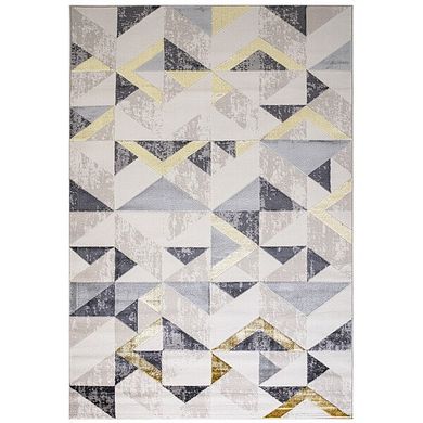 Geo Rug 120 x 170cm - BlackGreySilverGold