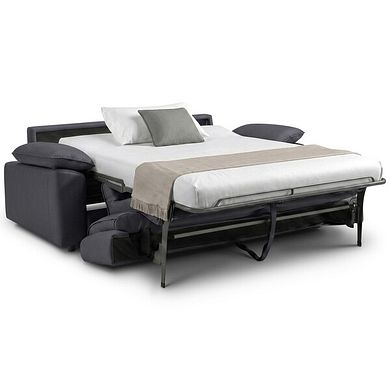 Goodwood  3 Seater Sofa Bed in Dark Grey Leather
