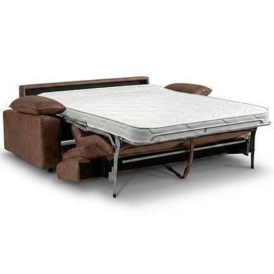 Goodwood 3 Seater Sofa Bed in Ranch Dark Brown Fabric
