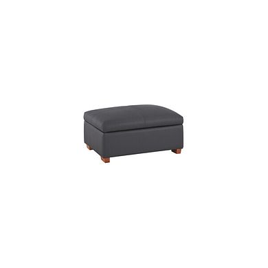 Goodwood Storage Footstool in Dark Grey Leather