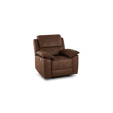 Goodwood Electric Reclining Armchair in Ranch Dark Brown Fabric