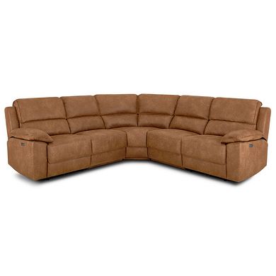 Goodwood Electric Reclining Modular Group 3 in Ranch Brown Fabric