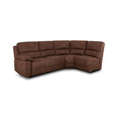 Goodwood Electric Reclining Modular Group 4 in Ranch Dark Brown Fabric