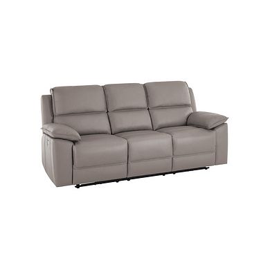 Goodwood Electric Recliner 3 Seater Sofa in Light Grey Leather