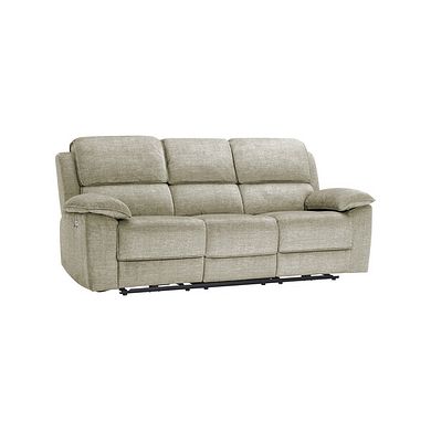 Goodwood Plush Beige Fabric 3 Seater Electric Recliner Sofa