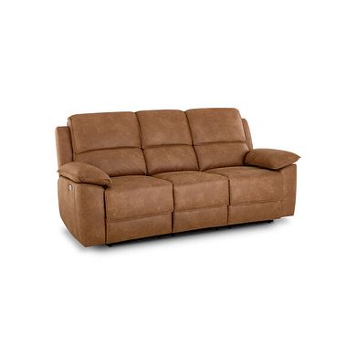 Goodwood Ranch Brown Fabric  3 Seater Electric Recliner Sofa