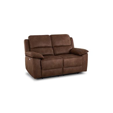 Goodwood Ranch Dark Brown Fabric 2 Seater Electric Recliner Sofa