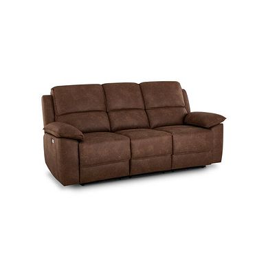 Goodwood Ranch Dark Brown Fabric 3 Seater Electric Recliner Sofa