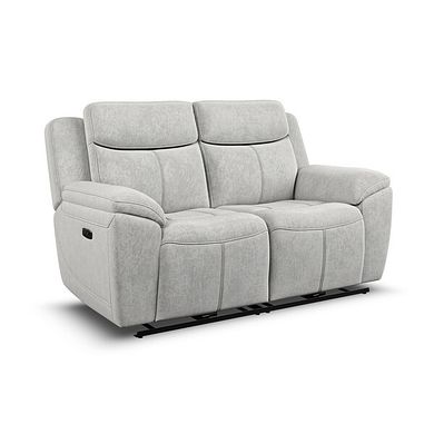 Hadley 2 Seater Electric Recliner Sofa with Power Headrests  in Amigo Dove Fabric