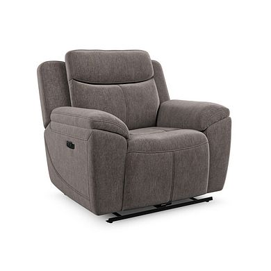 Hadley Electric Recliner Armchair with Power Headrest  in Amigo Cocoa Fabric