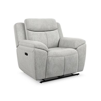 Hadley Electric Recliner Armchair with Power Headrest  in Amigo Dove Fabric