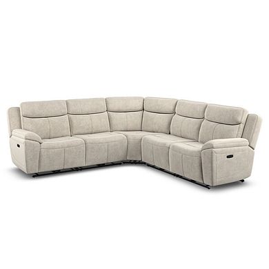 Hadley Large Corner Electric Recliner Sofa with Power Headrests   in Amigo Linen Fabric