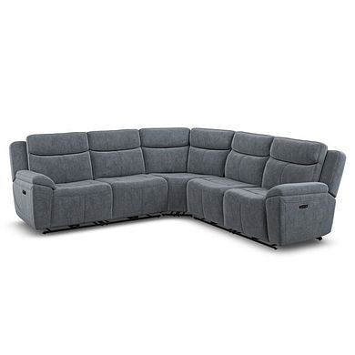 Hadley Large Corner Electric Recliner Sofa with Power Headrests  in Amigo Coal Fabric