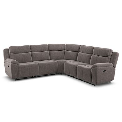 Hadley Large Corner Electric Recliner Sofa with Power Headrests  in Amigo Cocoa Fabric