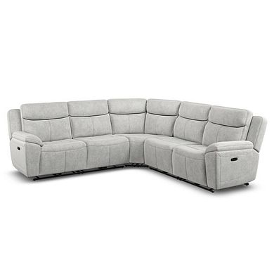 Hadley Large Corner Electric Recliner Sofa with Power Headrests  in Amigo Dove Fabric