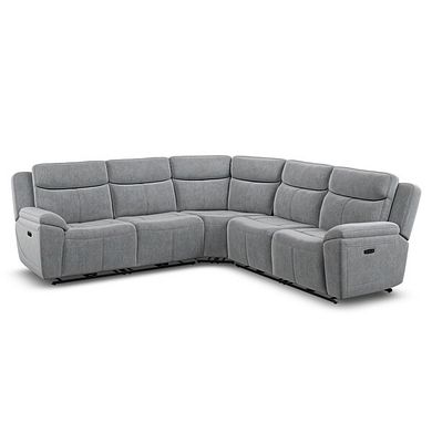 Hadley Large Corner Electric Recliner Sofa with Power Headrests  in Amigo Granite Fabric