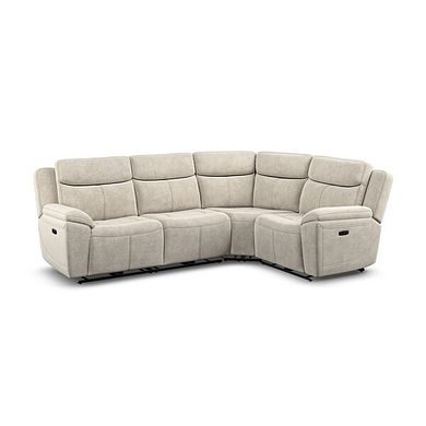 Hadley Left Hand Corner Electric Recliner Sofa with Power Headrests   in Amigo Linen Fabric