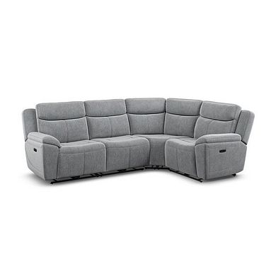 Hadley Left Hand Corner Electric Recliner Sofa with Power Headrests  in Amigo Granite Fabric