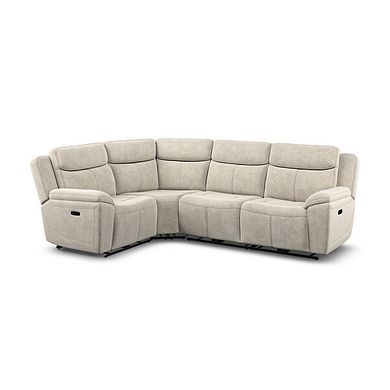 Hadley Right Hand Corner Electric Recliner Sofa with Power Headrests   in Amigo Linen Fabric