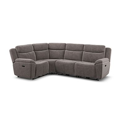 Hadley Right Hand Corner Electric Recliner Sofa with Power Headrests  in Amigo Cocoa Fabric