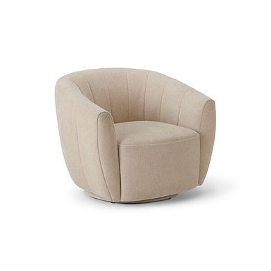 Halle Swivel Chair in Chenille Linen Fabric