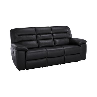 Hastings 3 Seater Electric Recliner Sofa in Black Leather