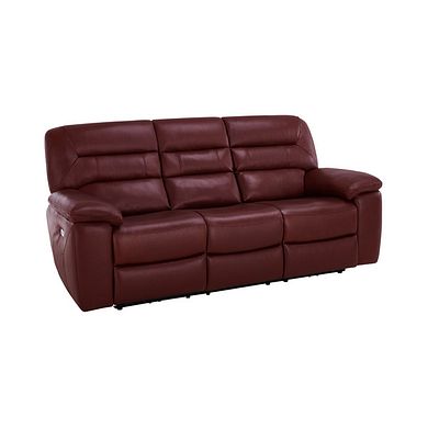 Hastings 3 Seater Electric Recliner Sofa in Burgundy Leather