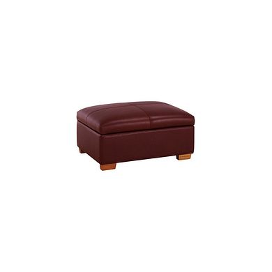Hastings Storage Footstool in Burgundy Leather