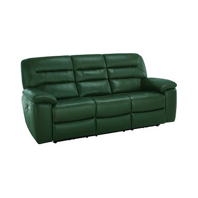 Hastings 3 Seater Electric Recliner Sofa in Green Leather