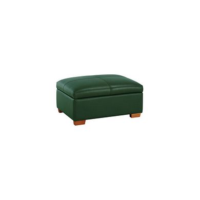Hastings Storage Footstool in Green Leather