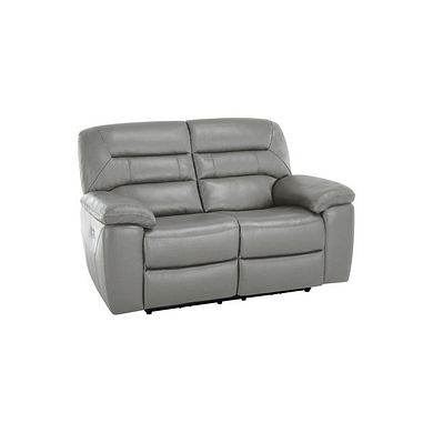 Hastings 2 Seater Electric Recliner Sofa in Light Grey Leather