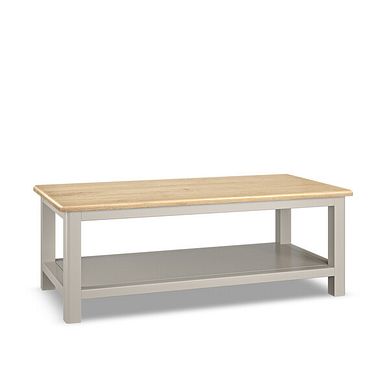 Henley Natural Oak and Stone Painted Hardwood Coffee Table