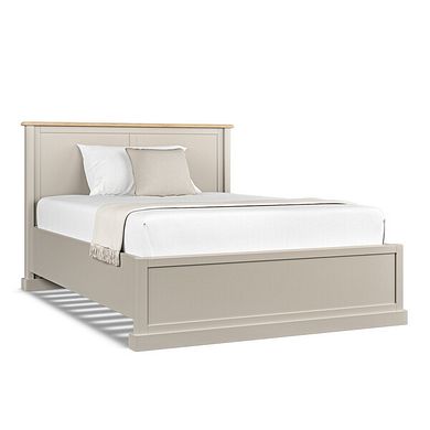 Henley Natural Oak and Stone Painted Hardwood Double Bed