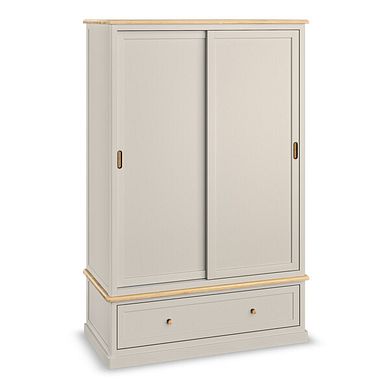 Henley Natural Oak and Stone Painted Hardwood Double Wardrobe