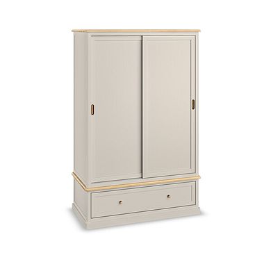 Henley Natural Oak and Stone Painted Hardwood Double Wardrobe