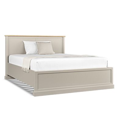 Henley Natural Oak and Stone Painted Hardwood King-size Bed